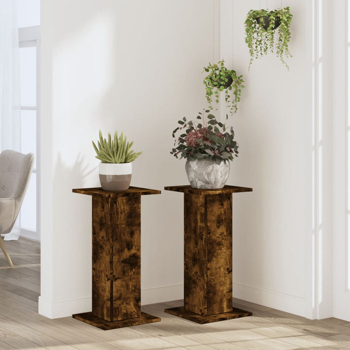 Suporturi de plante 2 buc. stejar fumuriu 30x30x60 cm lemn - WALTI WALTI