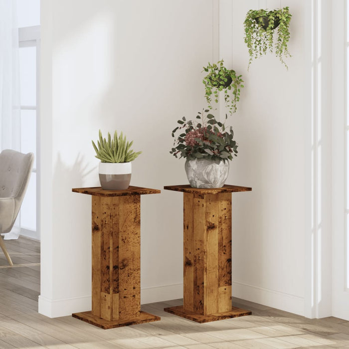 Suporturi de plante 2 buc. lemn vechi 30x30x60cm lemn prelucrat - WALTI WALTI