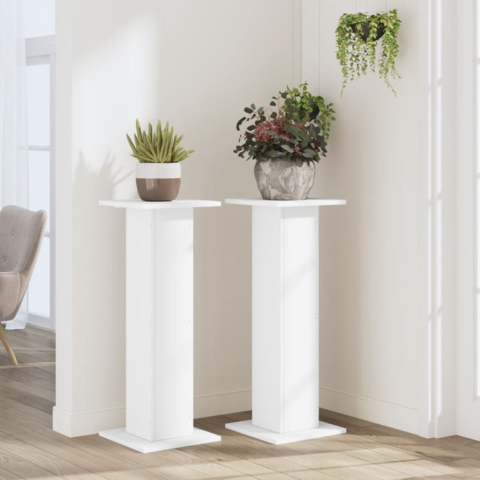 Suporturi de plante, 2 buc., alb, 30x30x80 cm, lemn prelucrat - WALTI WALTI