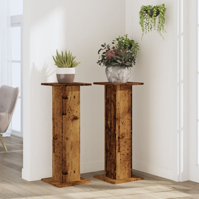 Suporturi de plante 2 buc. lemn vechi 30x30x80cm lemn prelucrat - WALTI WALTI