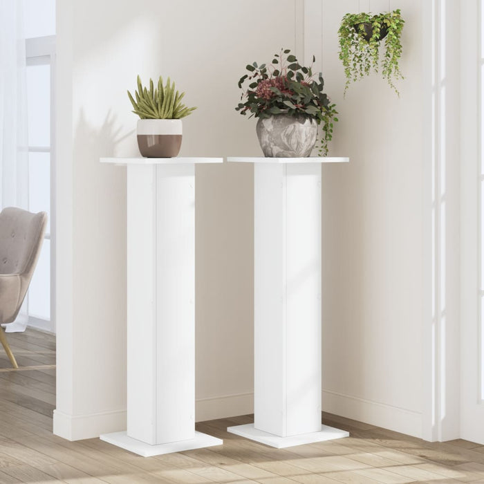 Suporturi de plante, 2 buc., alb, 30x30x95 cm, lemn prelucrat - WALTI WALTI