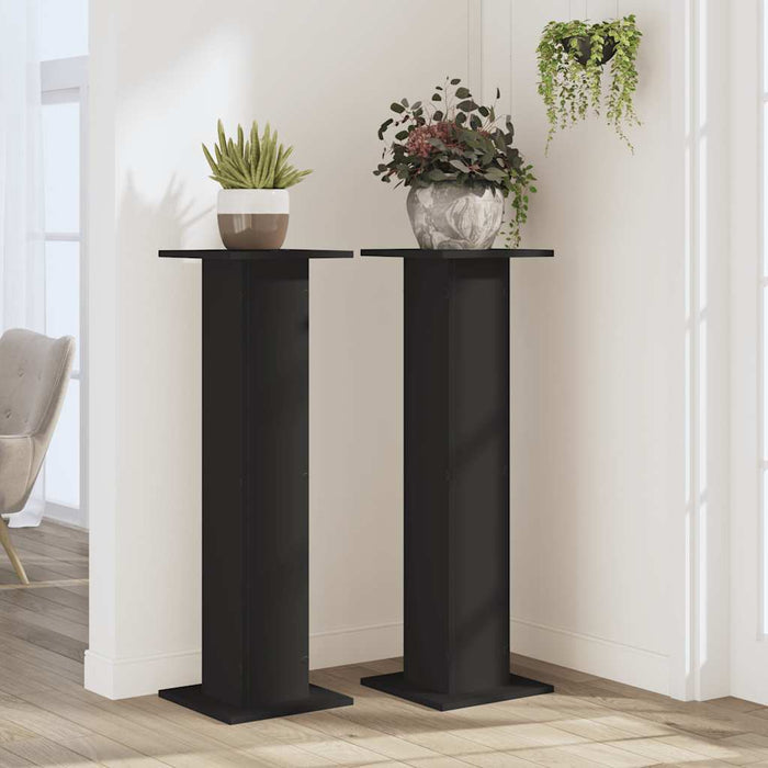 Suporturi de plante, 2 buc., negru, 30x30x95 cm, lemn prelucrat - WALTI WALTI