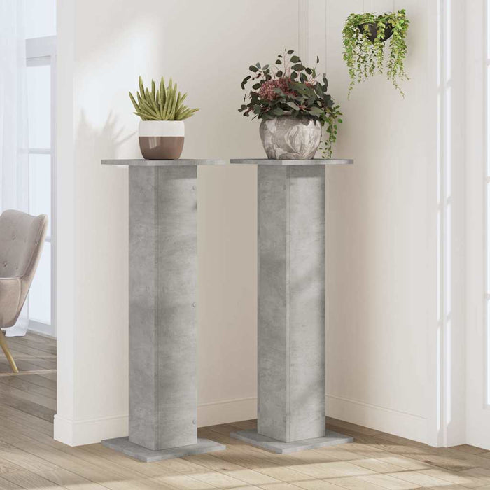 Suport de plante, 2 buc., gri beton, 30x30x95 cm lemn prelucrat - WALTI WALTI