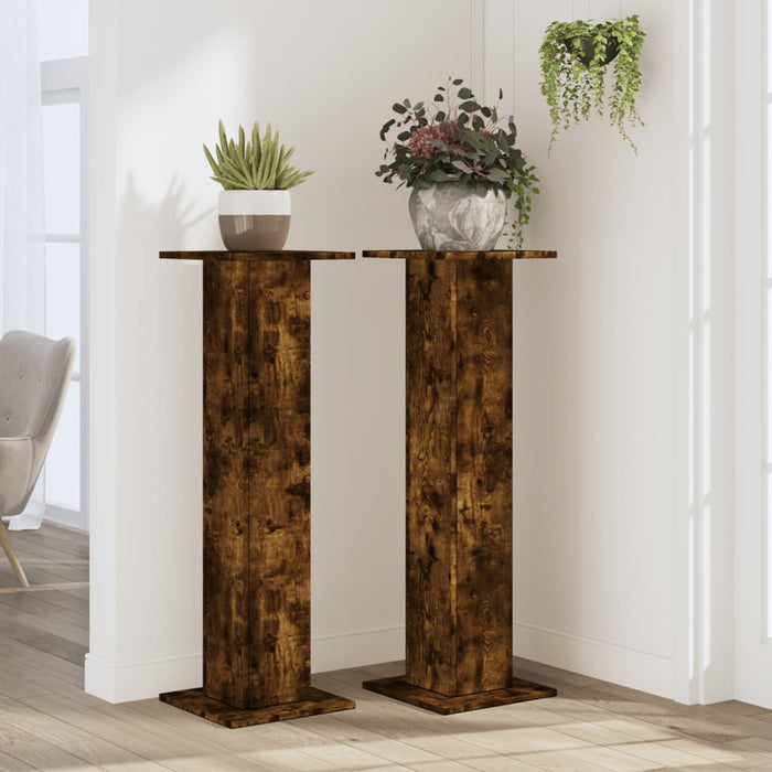 Suporturi de plante 2 buc. stejar fumuriu 30x30x95 cm lemn - WALTI WALTI