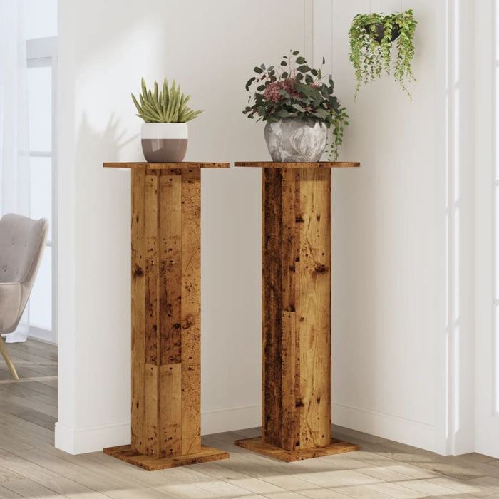 Suporturi de plante 2 buc. lemn vechi 30x30x95cm lemn prelucrat - WALTI WALTI