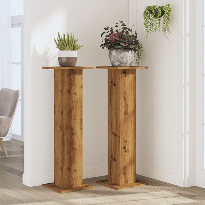 Suporturi de plante, 2 buc., stejar artizanal, 30x30x95cm, lemn - WALTI WALTI