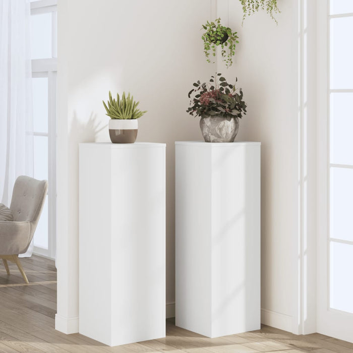 Suporturi plante, 2 buc., alb, 33x33x100 cm, lemn prelucrat - WALTI WALTI