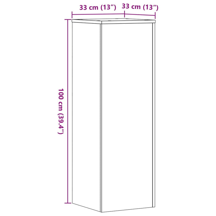 Suporturi plante, 2 buc., alb, 33x33x100 cm, lemn prelucrat - WALTI WALTI