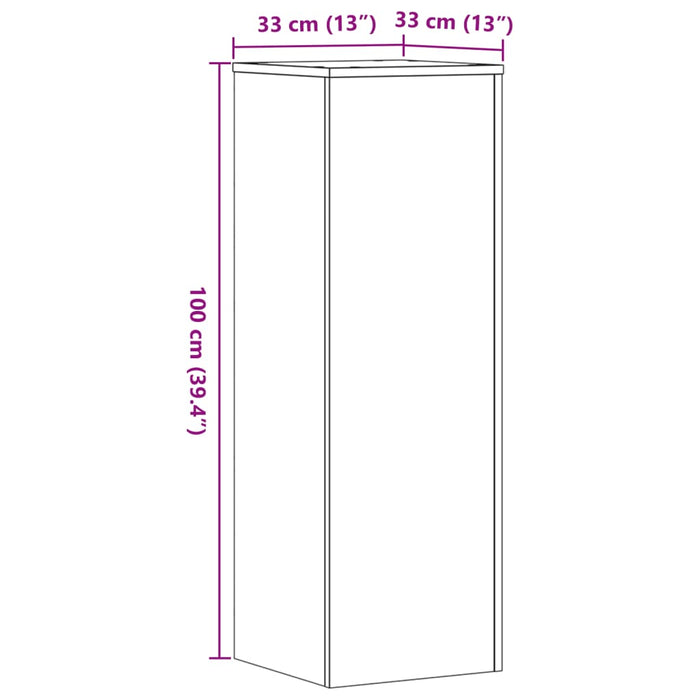 Suporturi plante, 2 buc., stejar artizanal, 33x33x100 cm, lemn - WALTI WALTI