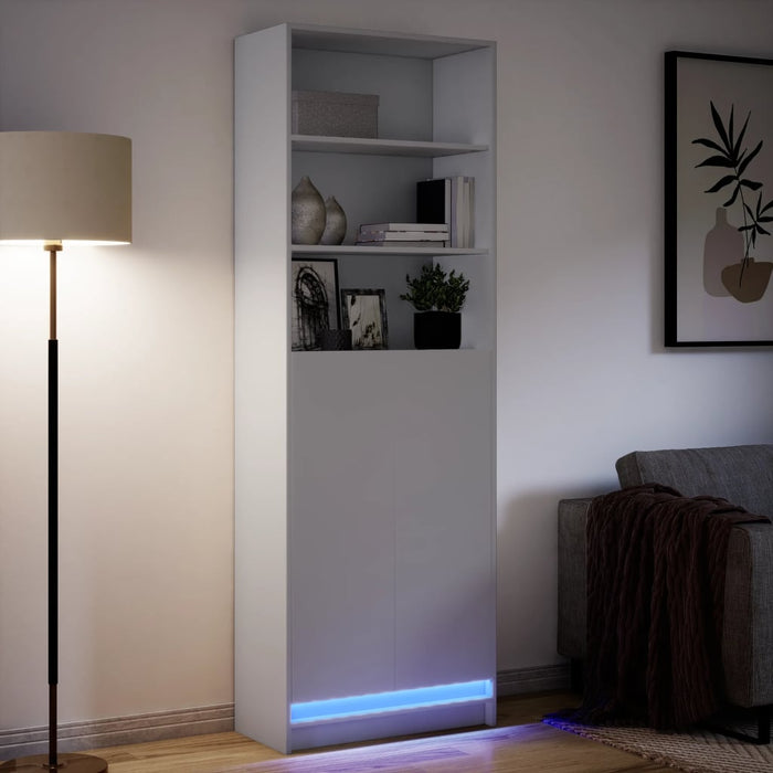 Dulap înalt cu LED alb 69x32,5x200 cm lemn prelucrat - WALTI WALTI