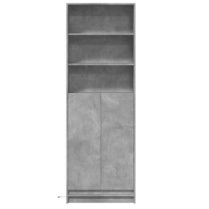 Dulap înalt cu LED gri beton 69x32,5x200 cm lemn prelucrat - WALTI WALTI