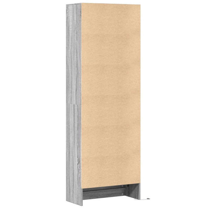 Dulap înalt cu LED gri sonoma 69x32,5x200 cm lemn prelucrat - WALTI WALTI