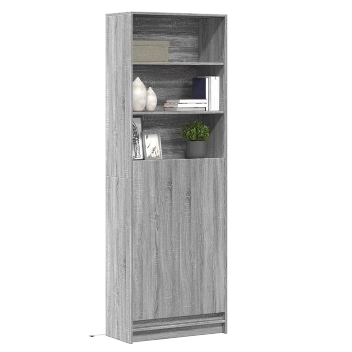 Dulap înalt cu LED gri sonoma 69x32,5x200 cm lemn prelucrat - WALTI WALTI