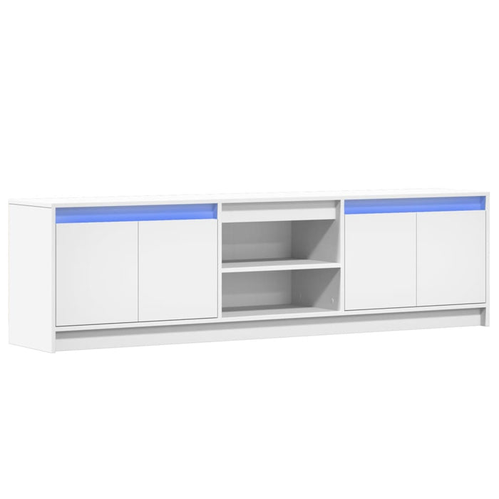 Dulap TV cu LED, alb, 180x34x50 cm, lemn prelucrat - WALTI WALTI