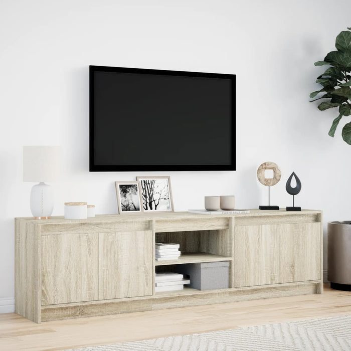Dulap TV cu LED, stejar sonoma, 180x34x50 cm, lemn prelucrat - WALTI WALTI