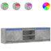 Dulap TV cu LED, gri beton, 180x34x50 cm, lemn prelucrat - WALTI WALTI