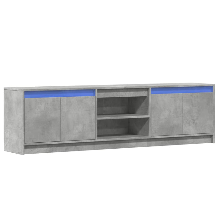 Dulap TV cu LED, gri beton, 180x34x50 cm, lemn prelucrat - WALTI WALTI