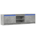Dulap TV cu LED, gri beton, 180x34x50 cm, lemn prelucrat - WALTI WALTI