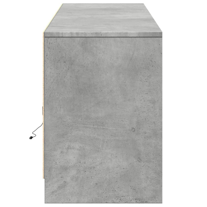 Dulap TV cu LED, gri beton, 180x34x50 cm, lemn prelucrat - WALTI WALTI