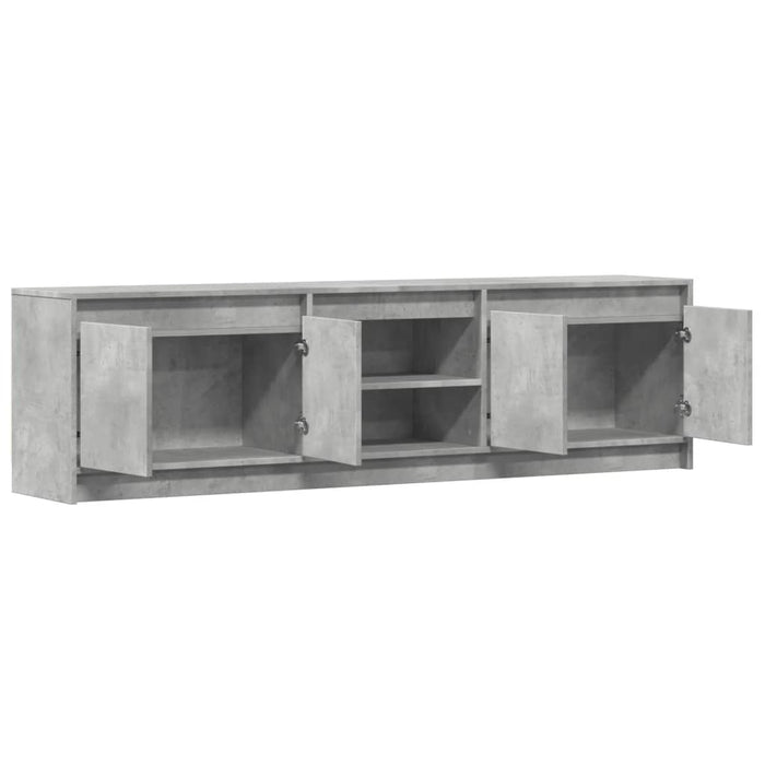 Dulap TV cu LED, gri beton, 180x34x50 cm, lemn prelucrat - WALTI WALTI