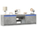 Dulap TV cu LED, gri beton, 180x34x50 cm, lemn prelucrat - WALTI WALTI