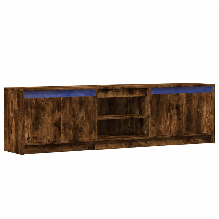 Dulap TV cu LED, stejar fumuriu, 180x34x50 cm, lemn prelucrat - WALTI WALTI