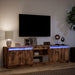 Dulap TV cu LED, stejar fumuriu, 180x34x50 cm, lemn prelucrat - WALTI WALTI