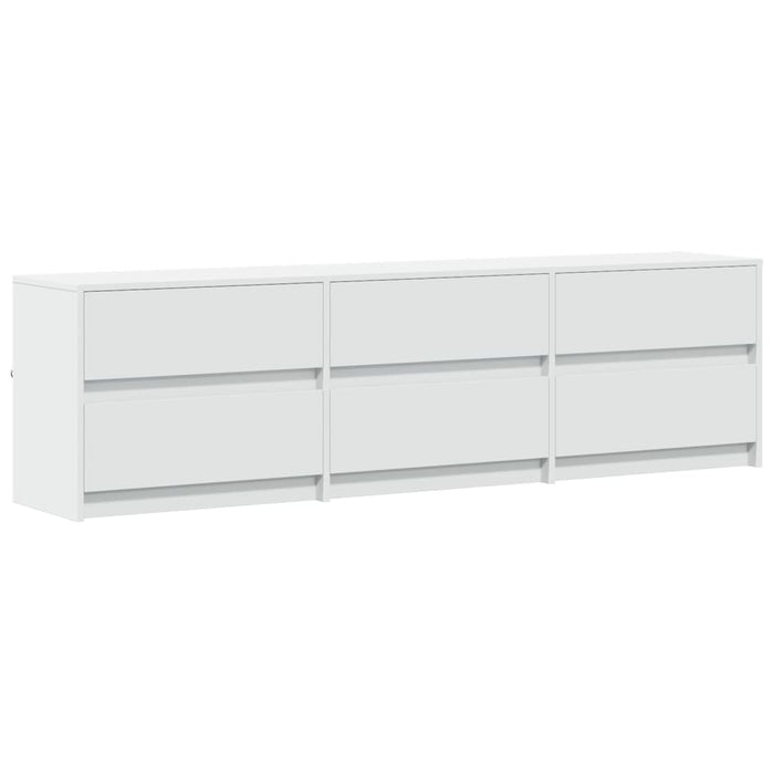Dulap TV cu LED, alb, 180x34x50 cm, lemn prelucrat WALTI