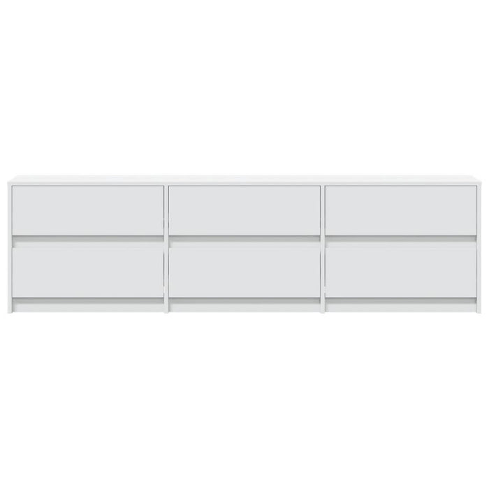 Dulap TV cu LED, alb, 180x34x50 cm, lemn prelucrat WALTI