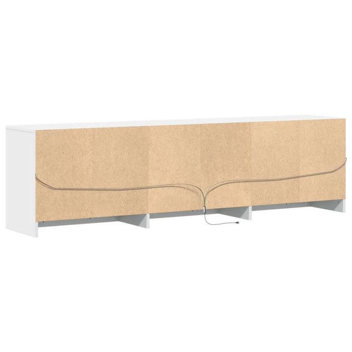 Dulap TV cu LED, alb, 180x34x50 cm, lemn prelucrat WALTI