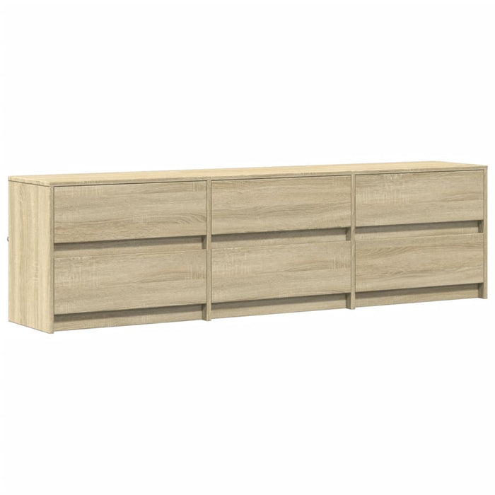 Dulap TV cu LED, stejar sonoma, 180x34x50 cm, lemn prelucrat - WALTI WALTI