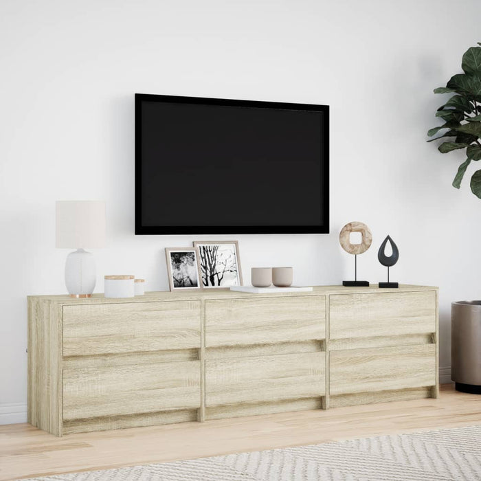Dulap TV cu LED, stejar sonoma, 180x34x50 cm, lemn prelucrat - WALTI WALTI