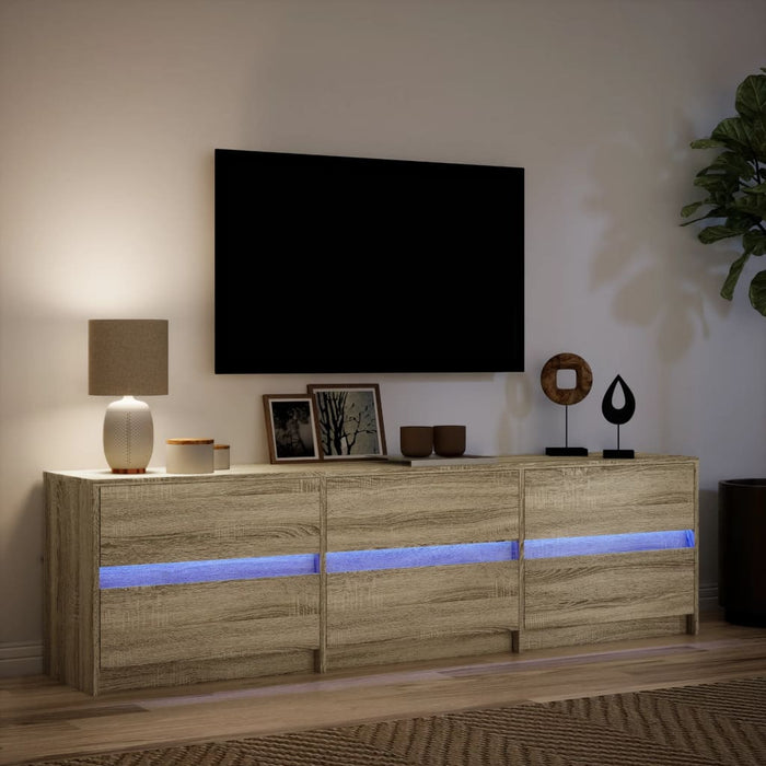 Dulap TV cu LED, stejar sonoma, 180x34x50 cm, lemn prelucrat - WALTI WALTI
