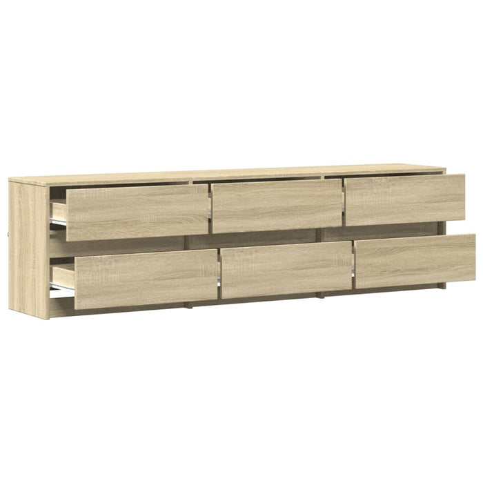 Dulap TV cu LED, stejar sonoma, 180x34x50 cm, lemn prelucrat - WALTI WALTI