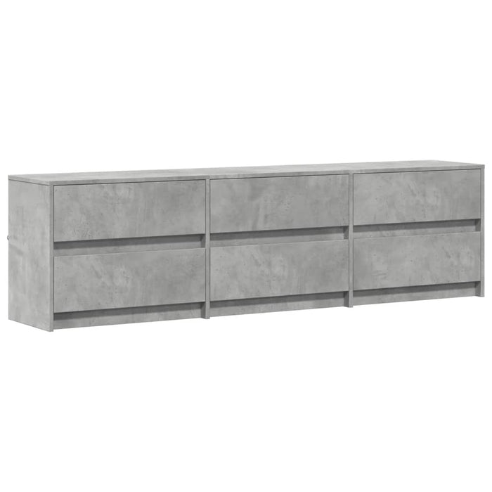 Dulap TV cu LED, gri beton, 180x34x50 cm, lemn prelucrat - WALTI WALTI