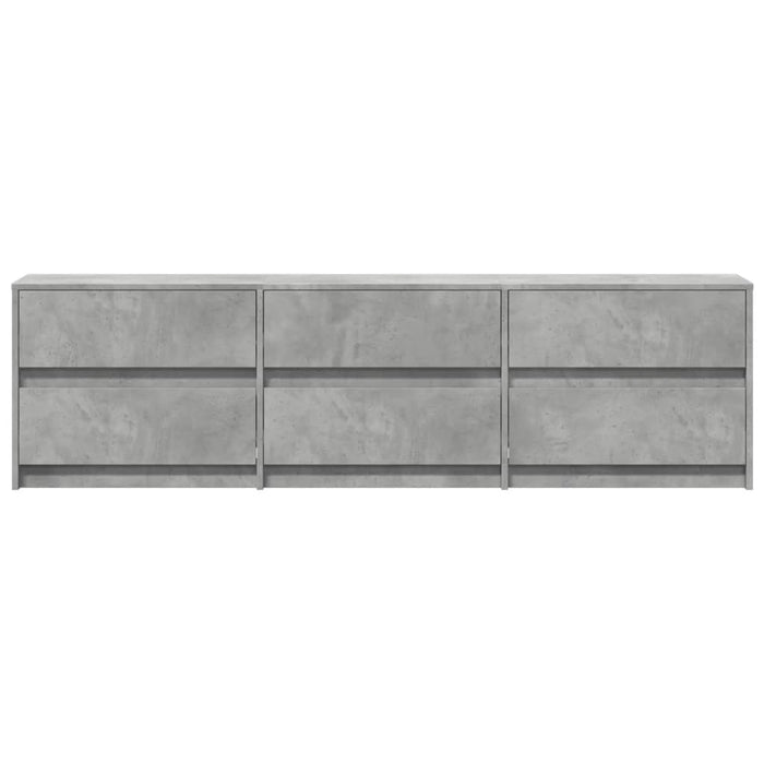 Dulap TV cu LED, gri beton, 180x34x50 cm, lemn prelucrat - WALTI WALTI
