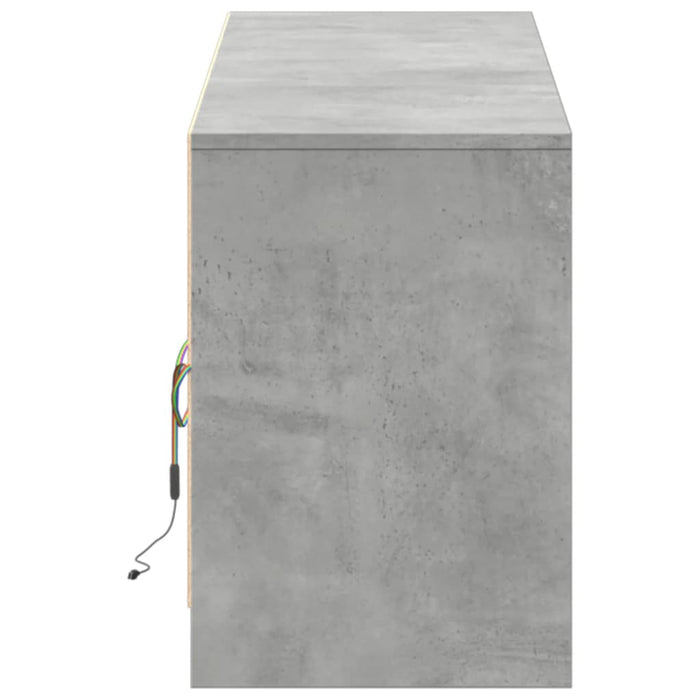 Dulap TV cu LED, gri beton, 180x34x50 cm, lemn prelucrat - WALTI WALTI