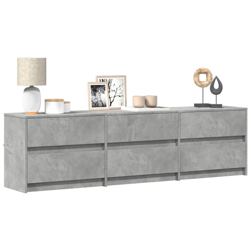 Dulap TV cu LED, gri beton, 180x34x50 cm, lemn prelucrat - WALTI WALTI