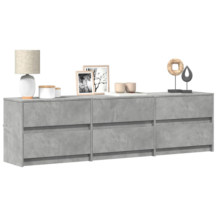 Dulap TV cu LED, gri beton, 180x34x50 cm, lemn prelucrat - WALTI WALTI