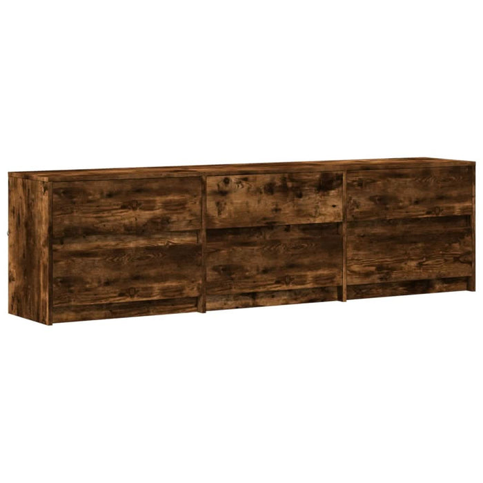 Dulap TV cu LED, stejar fumuriu, 180x34x50 cm, lemn prelucrat - WALTI WALTI