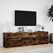 Dulap TV cu LED, stejar fumuriu, 180x34x50 cm, lemn prelucrat - WALTI WALTI