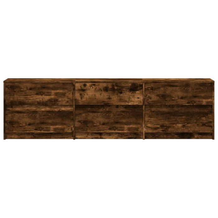 Dulap TV cu LED, stejar fumuriu, 180x34x50 cm, lemn prelucrat - WALTI WALTI