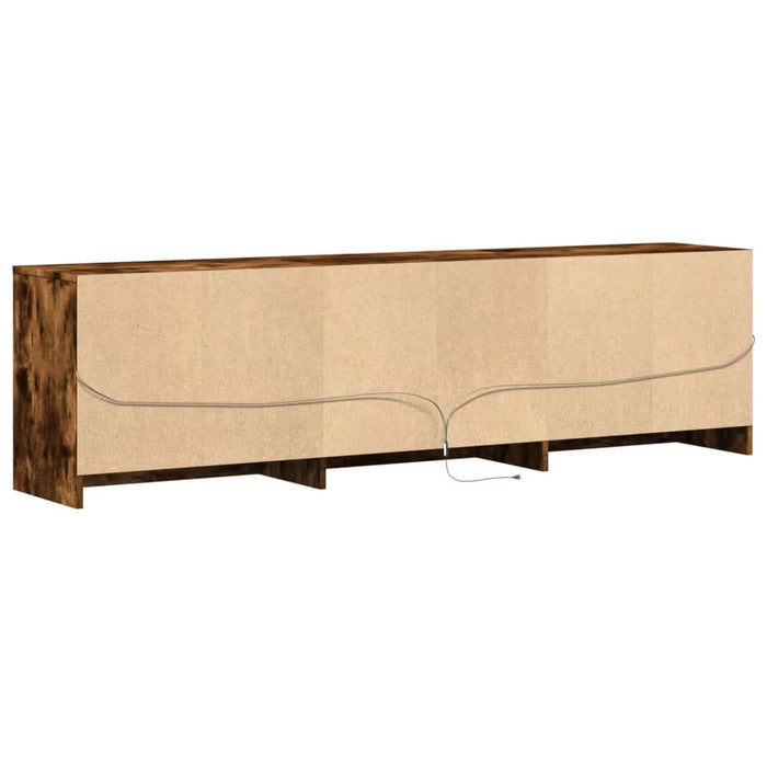 Dulap TV cu LED, stejar fumuriu, 180x34x50 cm, lemn prelucrat - WALTI WALTI
