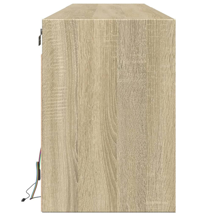 Dulap TV de perete cu lumini LED, stejar sonoma, 180x31x45 cm - WALTI WALTI