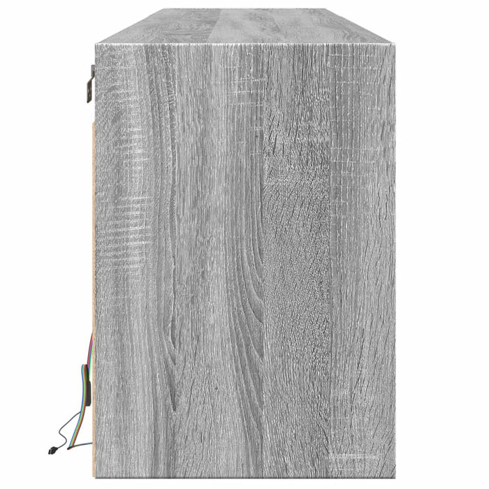 Comodă TV de perete cu lumini LED, gri sonoma, 180x31x45 cm - WALTI WALTI