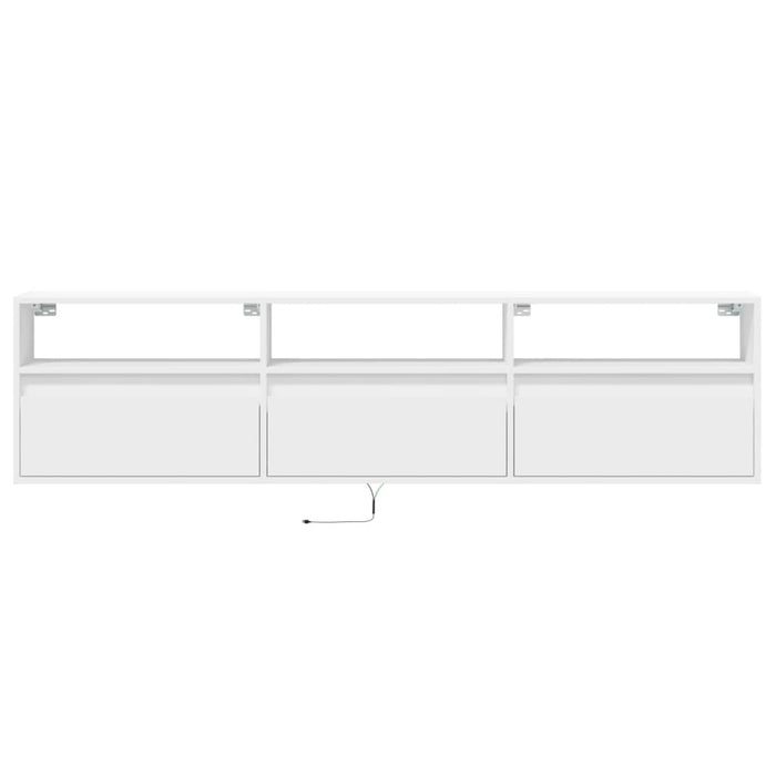 Comodă TV de perete cu lumini LED, alb, 180x31x45 cm WALTI