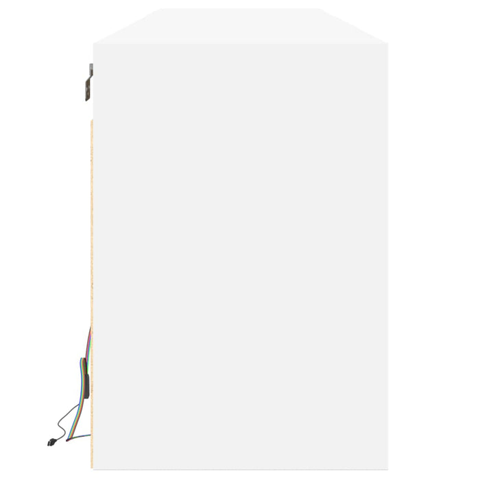 Comodă TV de perete cu lumini LED, alb, 180x31x45 cm WALTI
