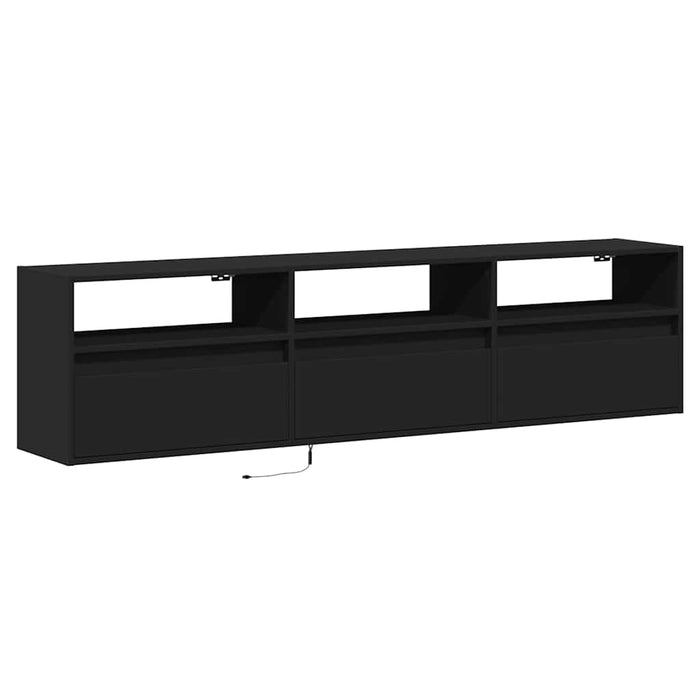 Dulap TV suspendat cu LED, negru, 180x31x45 cm - WALTI WALTI