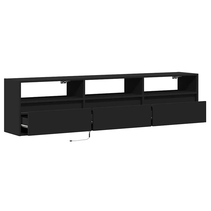 Dulap TV suspendat cu LED, negru, 180x31x45 cm - WALTI WALTI