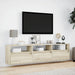 Dulap TV de perete cu lumini LED, stejar sonoma, 180x31x45 cm - WALTI WALTI